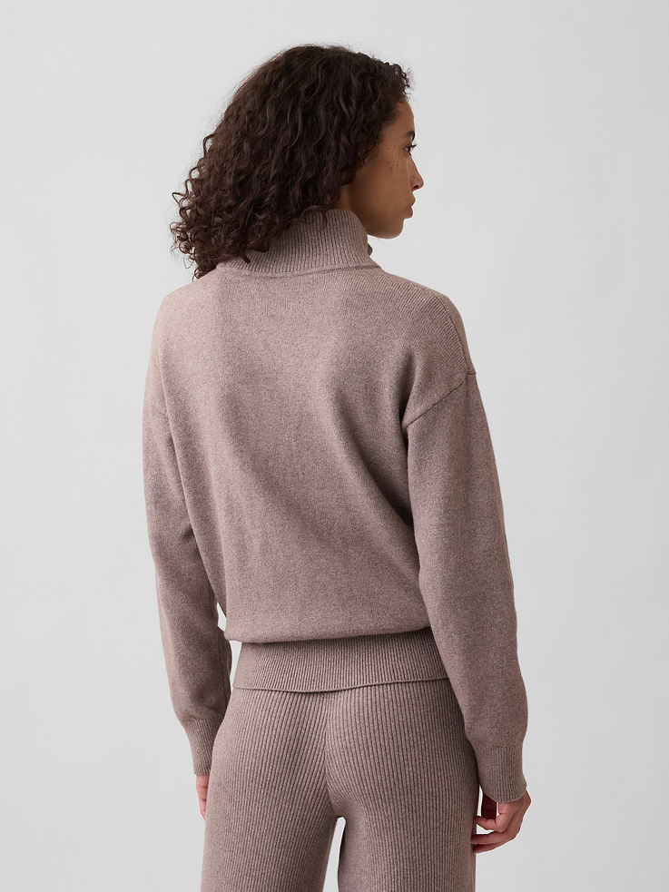 Image 2 of 5, CashSoft Half-Zip Mockneck Sweater