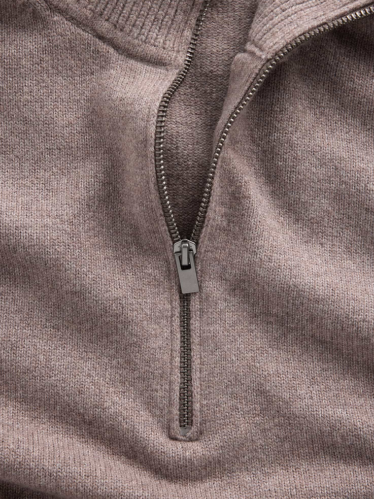 Image 4 of 5, CashSoft Half-Zip Mockneck Sweater