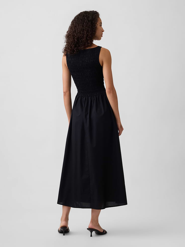 Image 2 of 6, Smocked Boatneck Midi Dress