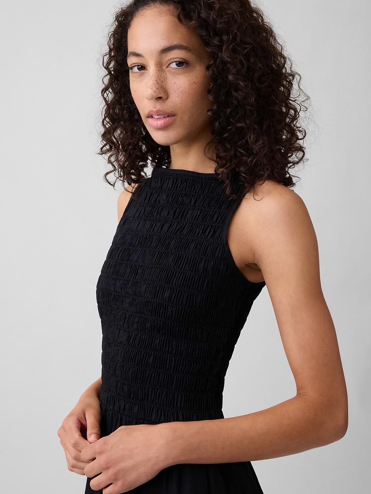 Image 3 of 6, Smocked Boatneck Midi Dress
