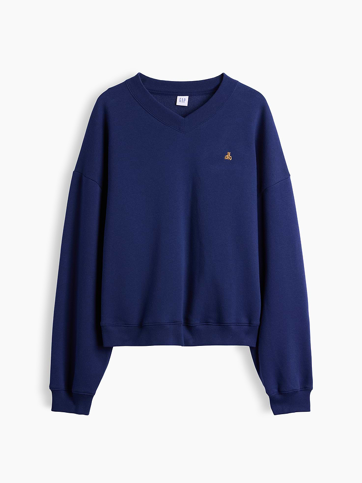 Image 5 of 5, Oversized Brannan Bear Wedge V-Neck Sweatshirt
