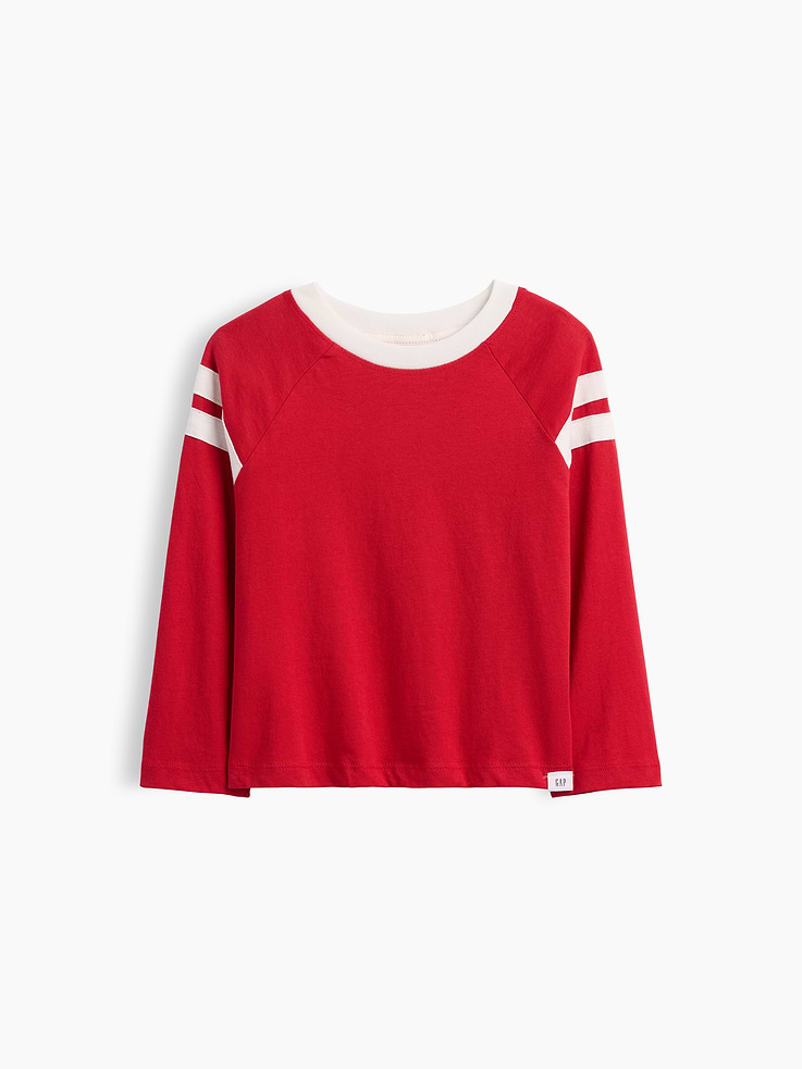 Image 1 of 3, Soft jersey knit., Colorblocking at long raglan sleeves., Crewneck., Product #1184533