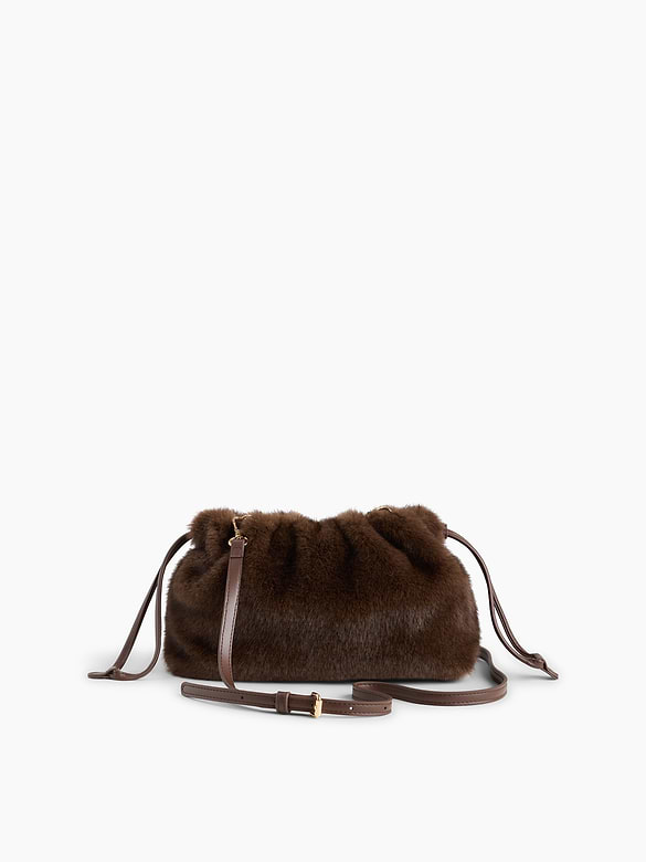 Faux-Fur Mini Pouch Bag