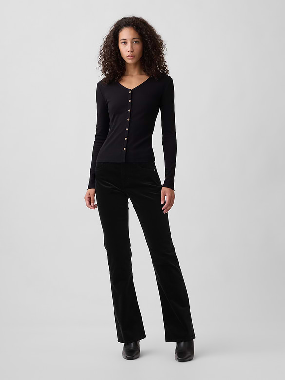 Mid Rise Boot Velvet Pants