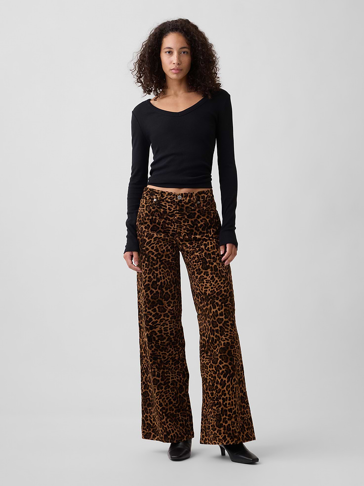 Image 1 of 7, This product is part of our water-saving Washwell program. Compared with conventional wash methods, Washwell uses at least 20% less water., Stretch corduroy weave., Button closure, zip fly., Classic five-pocket styling., Allover leopard print., This product was made in a factory that invests in gender equity and women’s empowerment through RISE. Learn more at, Product #1187758