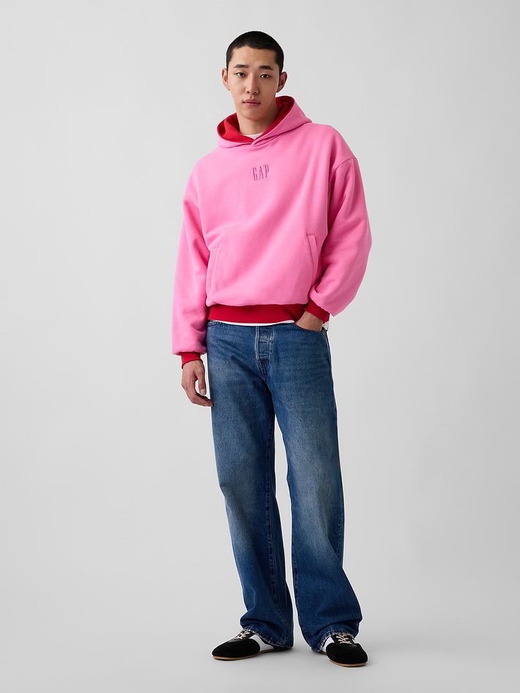 Image 2 of 9, Adult VintageSoft Reversible Oversized Logo Hoodie