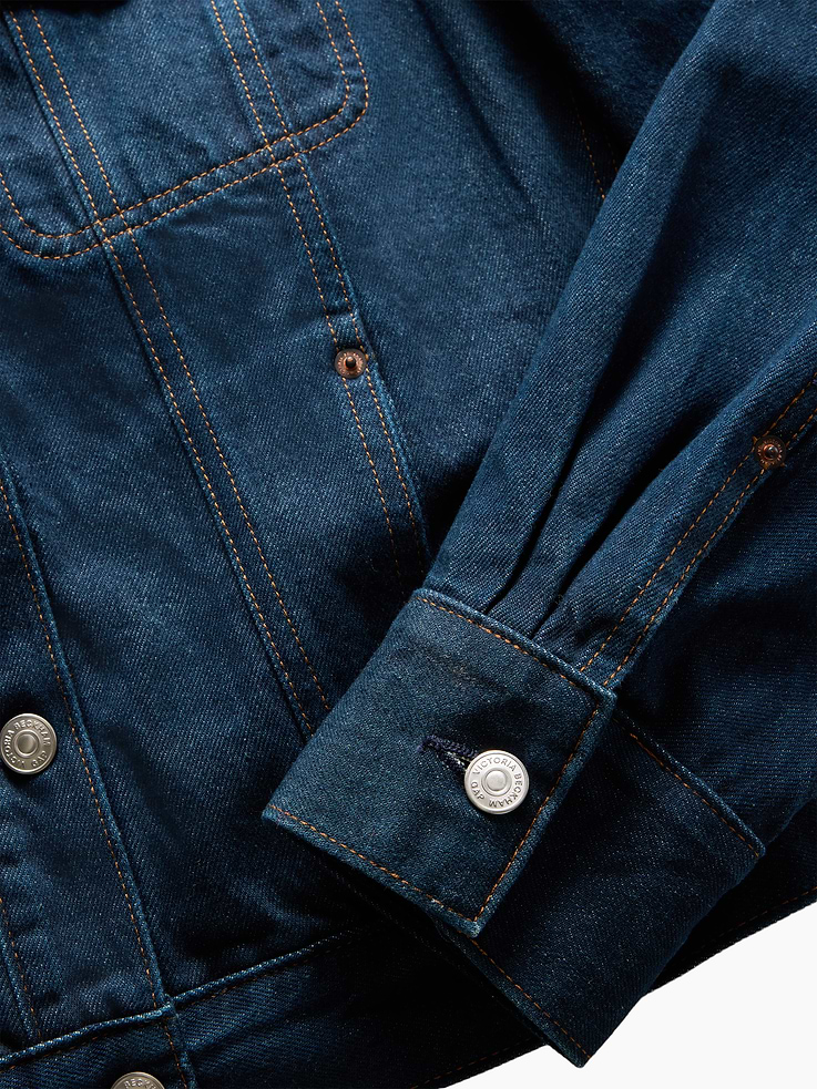 Image 7 of 10, Gap × Victoria Beckham Latch-Collar Denim Jacket, Cardmember Early Access