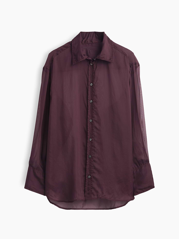 Image 2 of 2, Sheer Organza Big Shirt