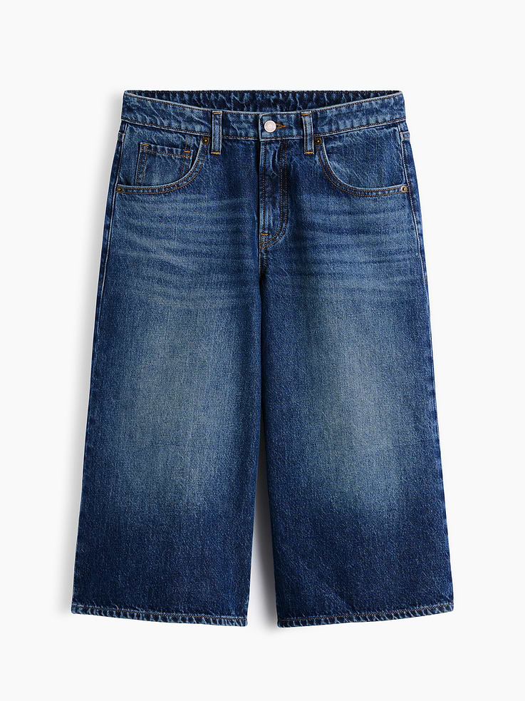 Image 6 of 6, Mid Rise Culotte Jeans