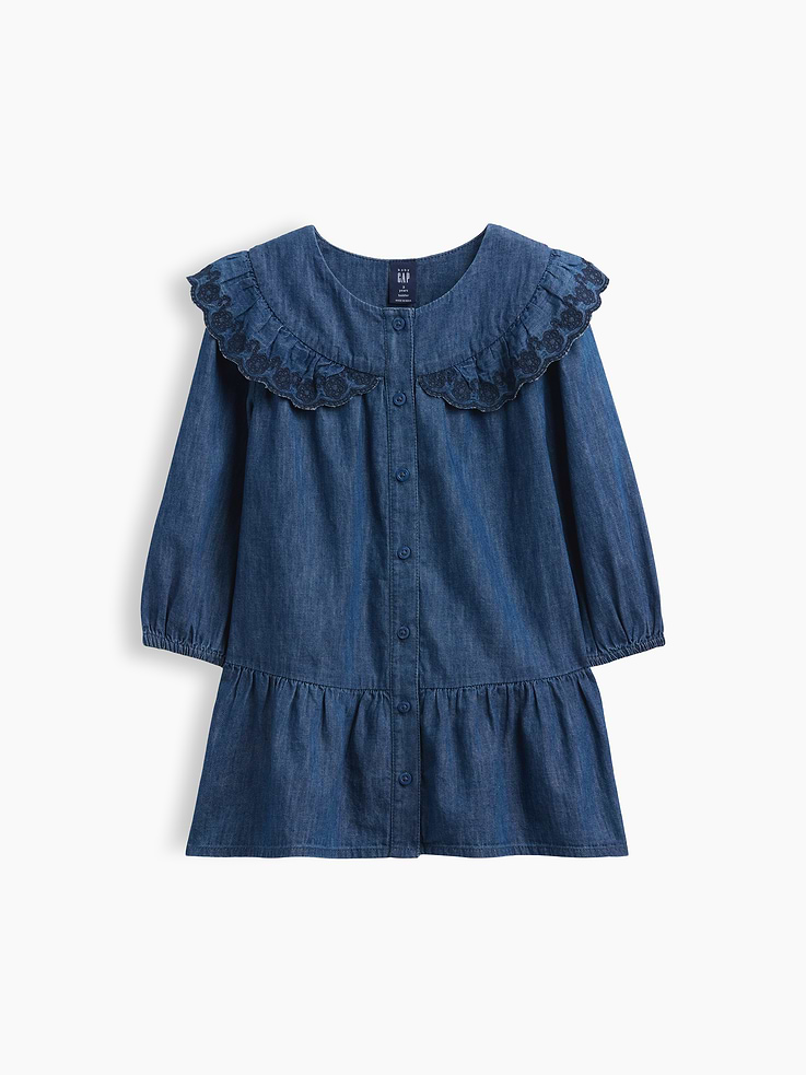 Image 2 de 3, Robe en denim à taille tombante pour Bébé et Toute-petite