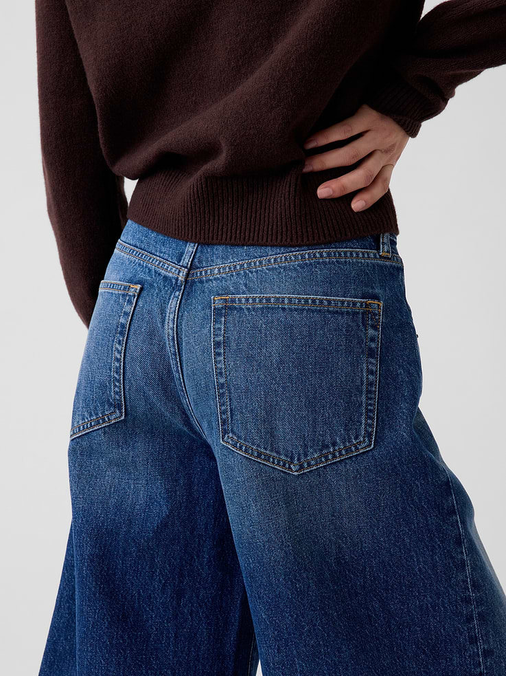 Image 5 of 6, Mid Rise Culotte Jeans