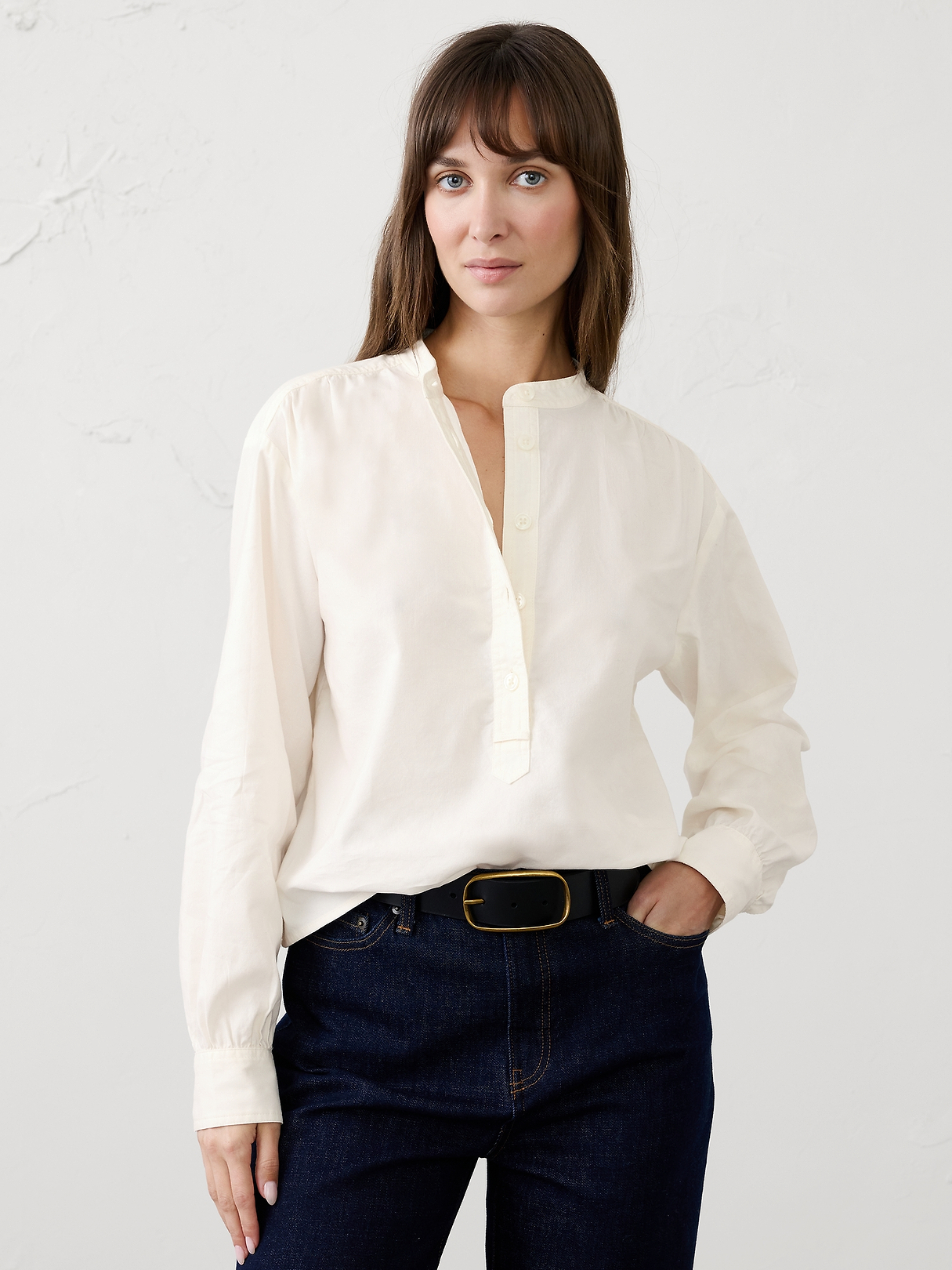 トップス epa half oxford shirt WHT Oxford Half-Placket Top | Banana Republic Factory