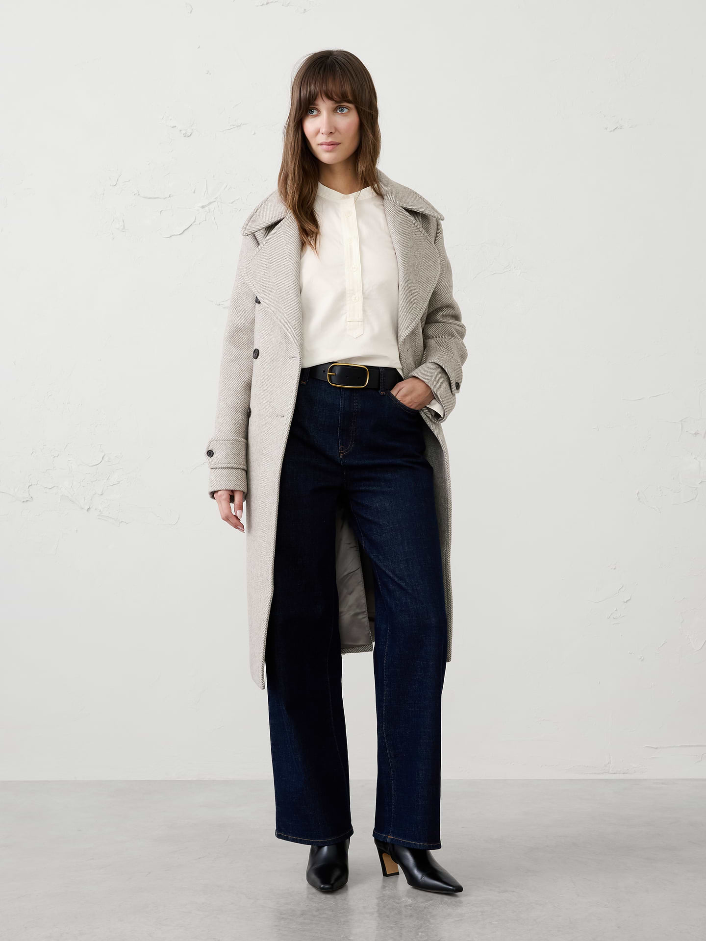 Image 3 of 3, Oxford Half-Placket Top