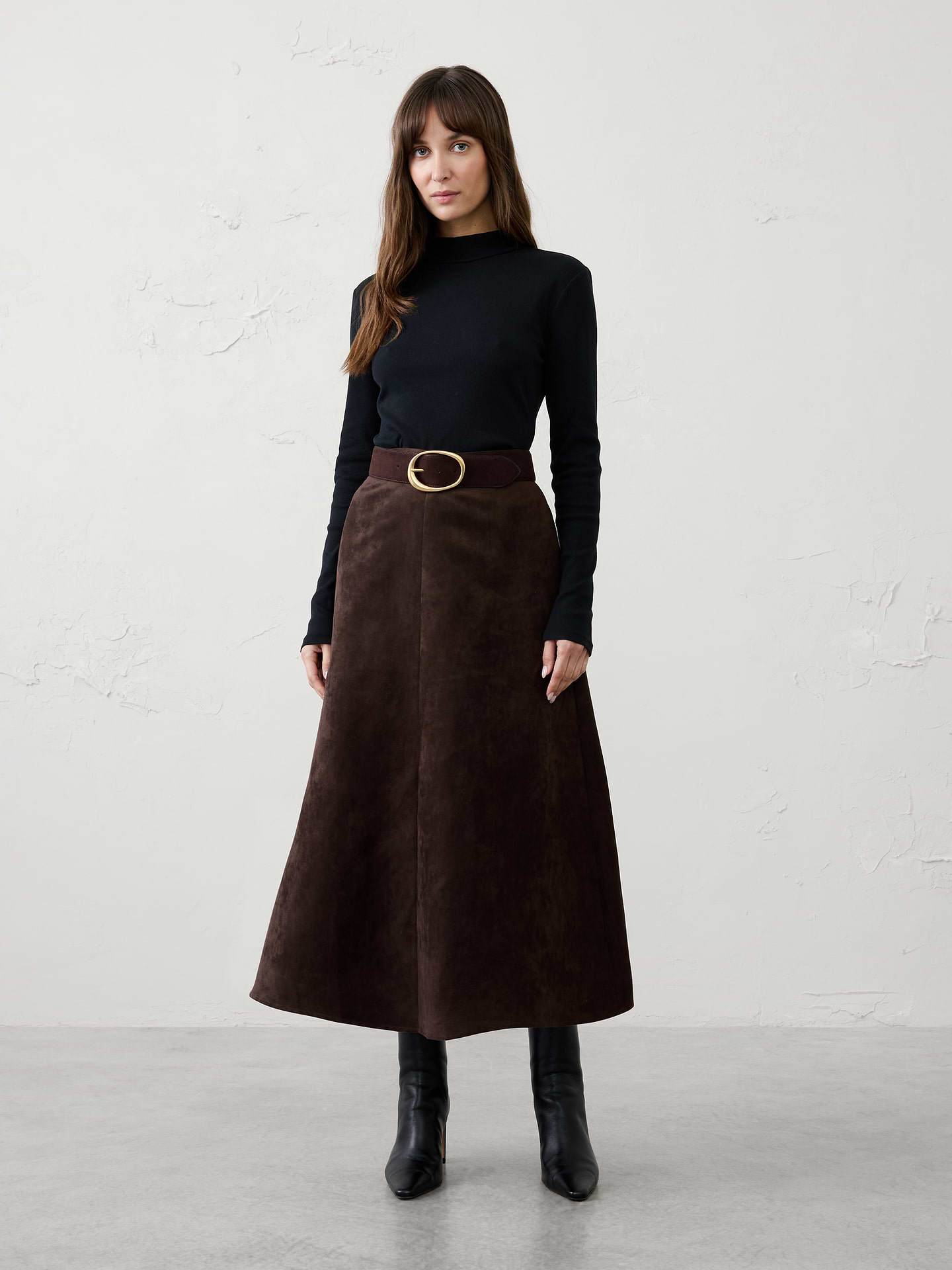 Image 1 of 4, Mock neckline. Long sleeves., Fitted at the waist., Made exclusively for Banana Republic Factory., Product #1186009