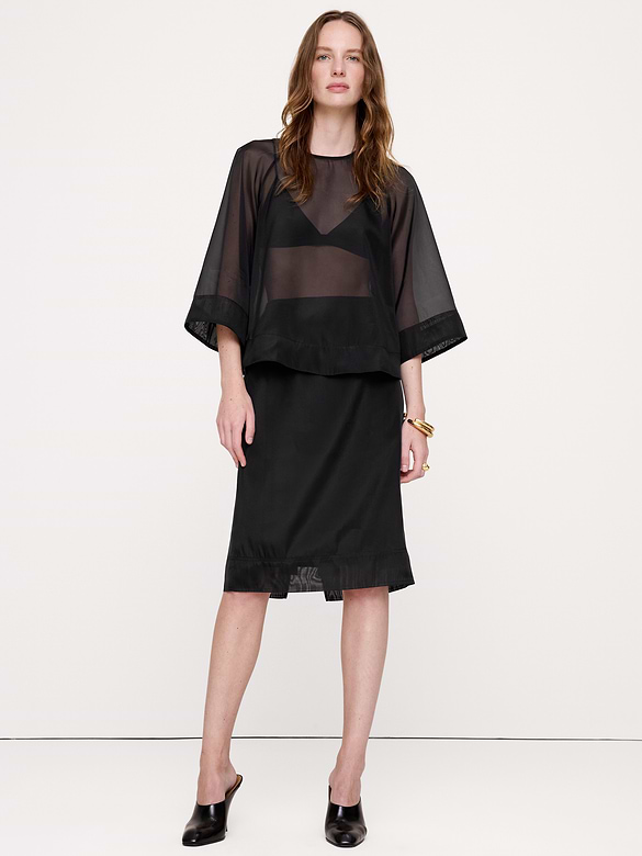 Jupe au genou en organza