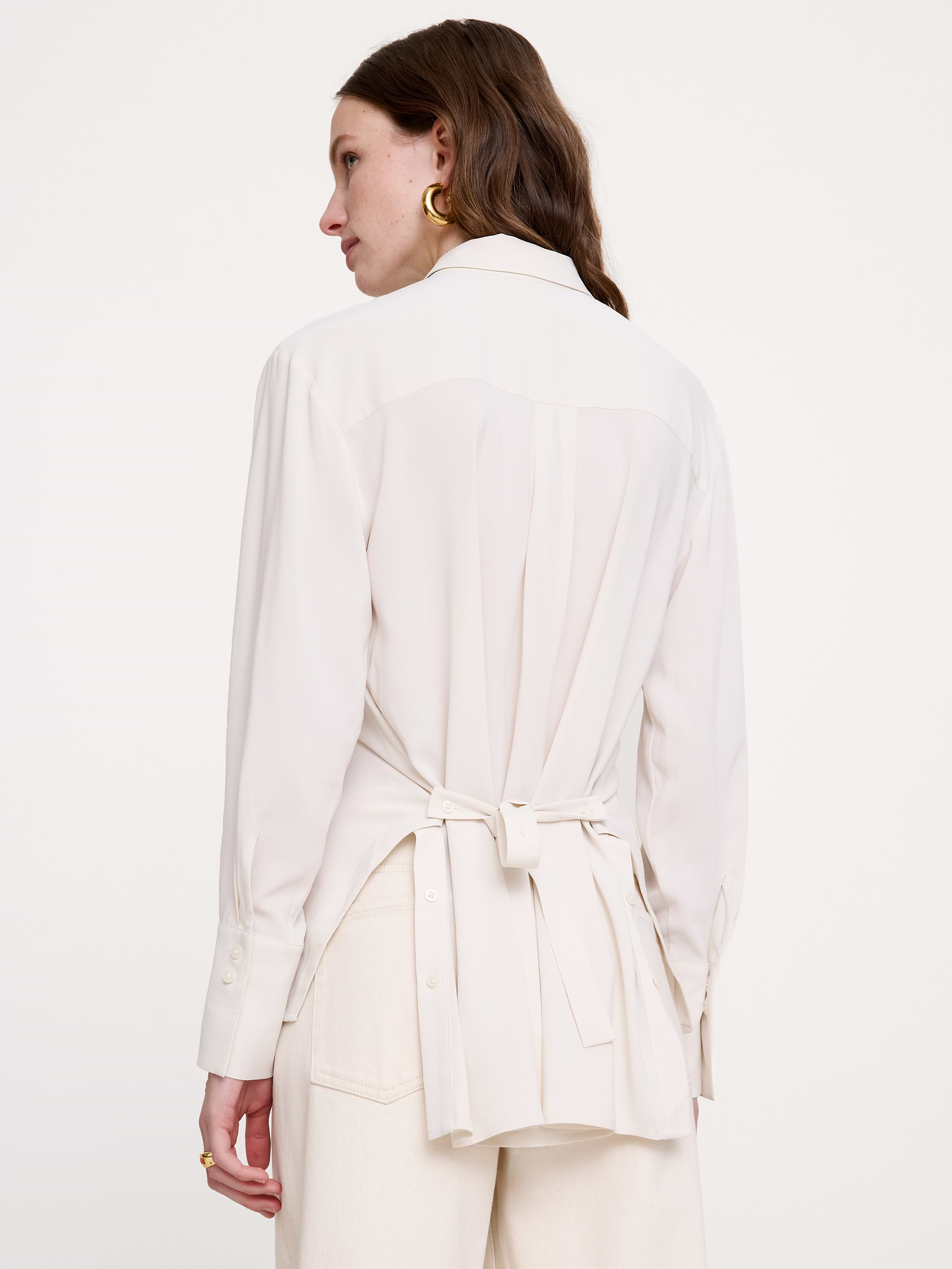 Image 4 of 5, Georgette Tie-Back Blouse