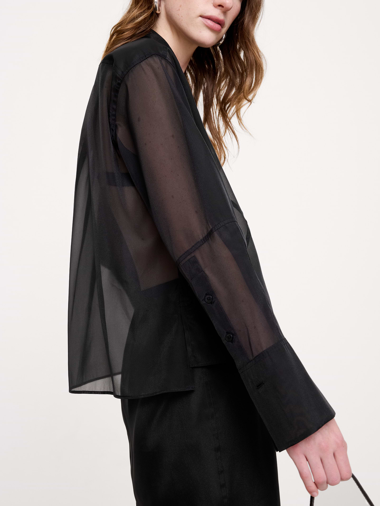 Image 5 of 5, Organza Tuxedo Shirt