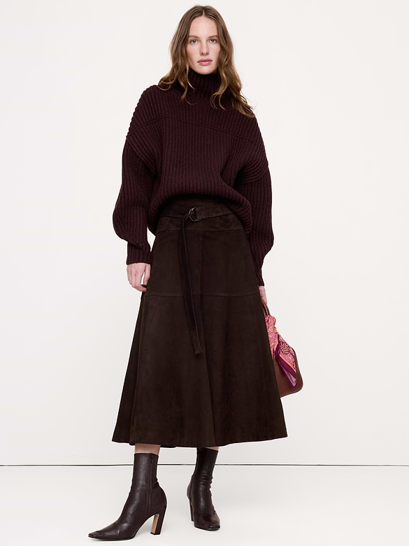 Italian Merino-Blend Mock-Neck Sweater