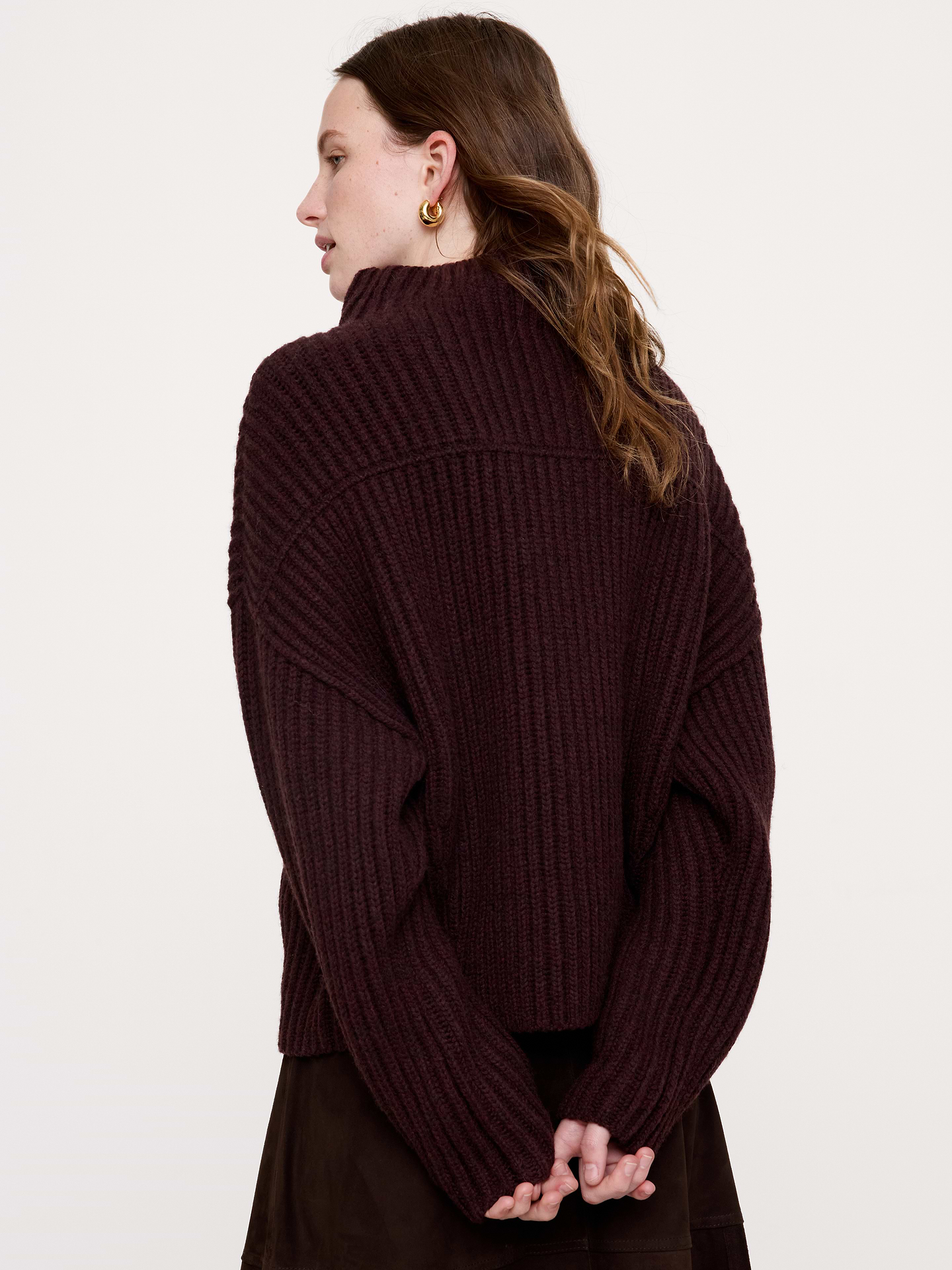 Image 3 of 5, Italian Merino-Blend Mock-Neck Sweater
