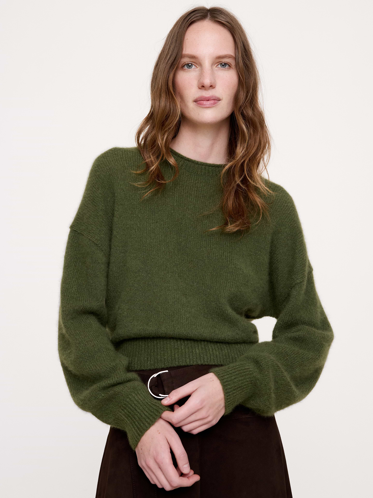 Image 1 of 4, Best of both worlds. This roll-neck sweater uses a beautiful yarn spun from lightweight cashmere and silk, producing an ultra soft effect., Oversized Fit: Extra room through chest, shoulders, and waist. Dropped shoulder seam., Roll neck., Straight hem., Product #1192298
