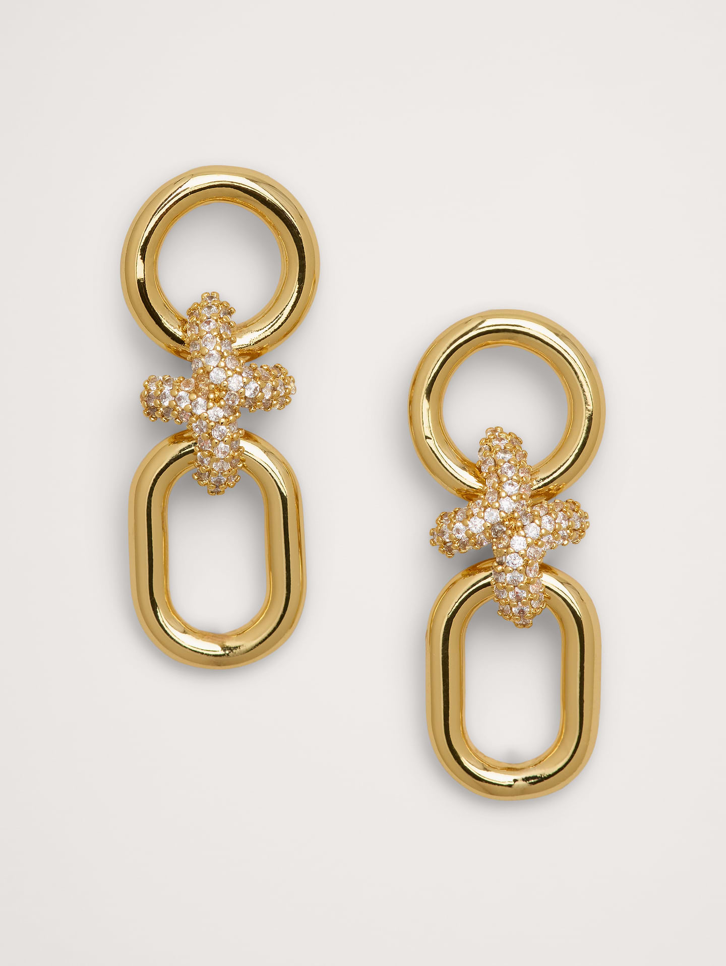 Image 1 of 2, Look closely: These drop earrings use an embellished connector between each link. We love it the way it looks with the matching necklace., Post backs., Product #1193056