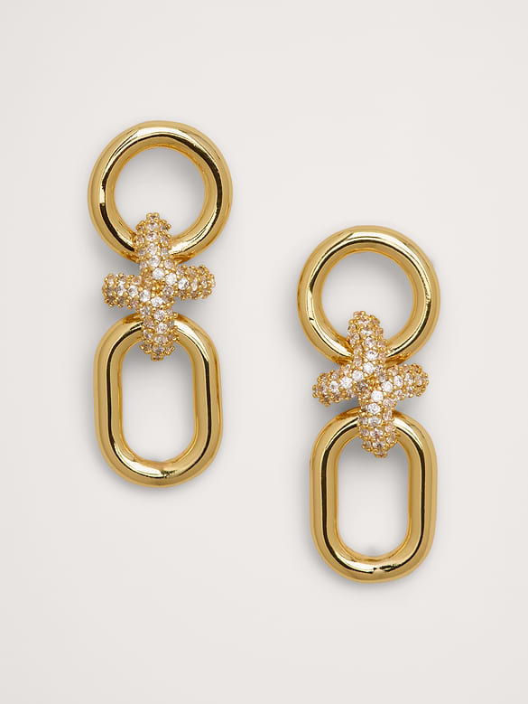 Pavé Link Earrings
