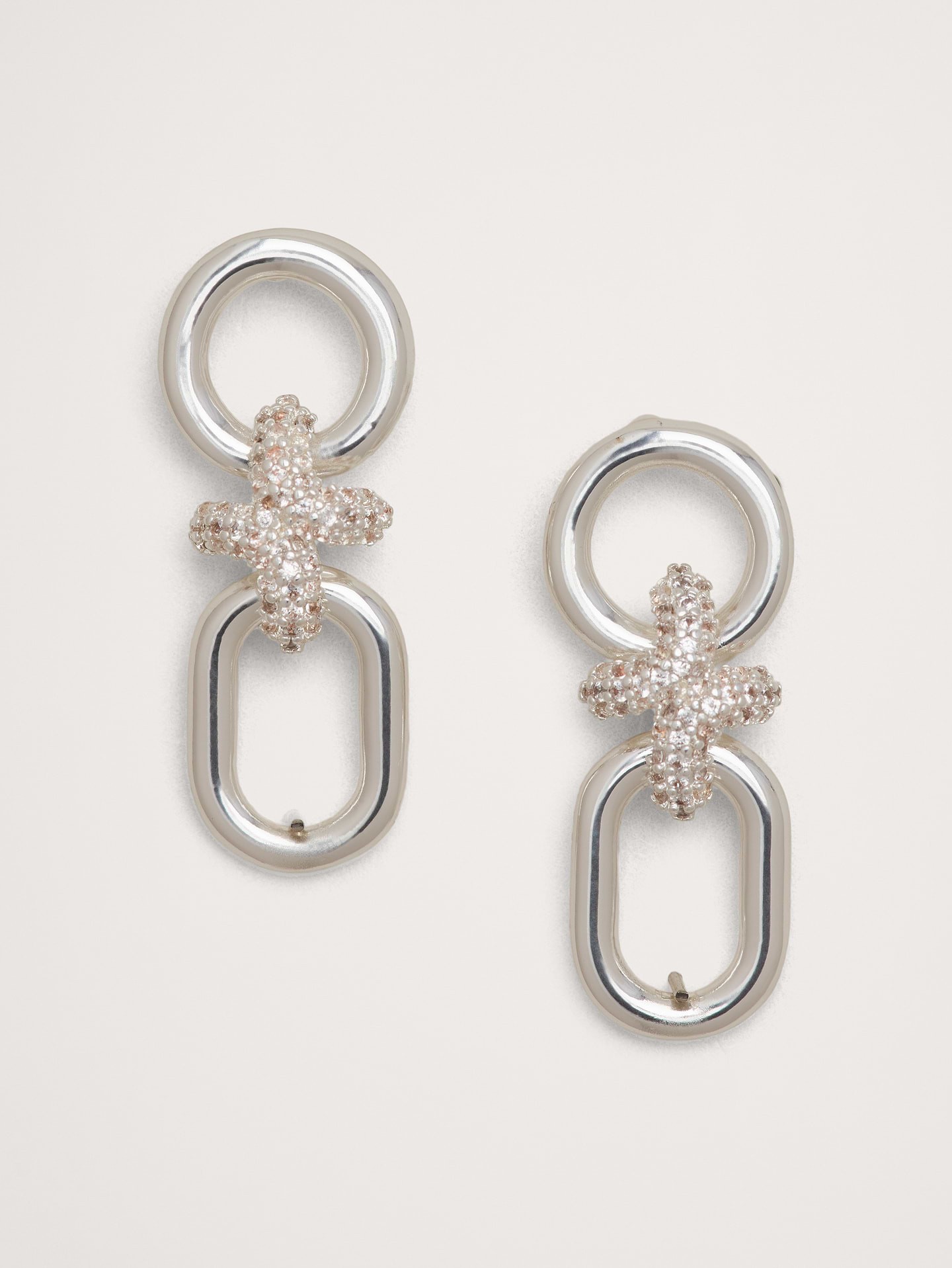 Image 1 of 2, Look closely: These drop earrings use an embellished connector between each link. We love it the way it looks with the matching necklace., Post backs., Product #1193056
