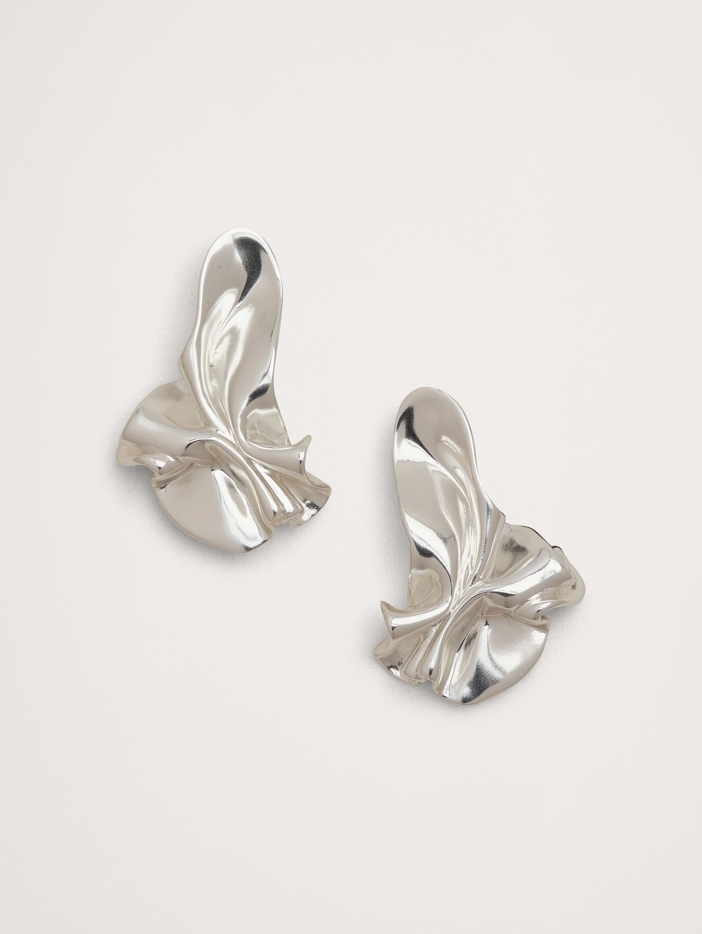 Image 1 of 2, A statement earring with a sculptural ruffle design, organic and fluid, unmistakably modern., Post backs., Product #1193064