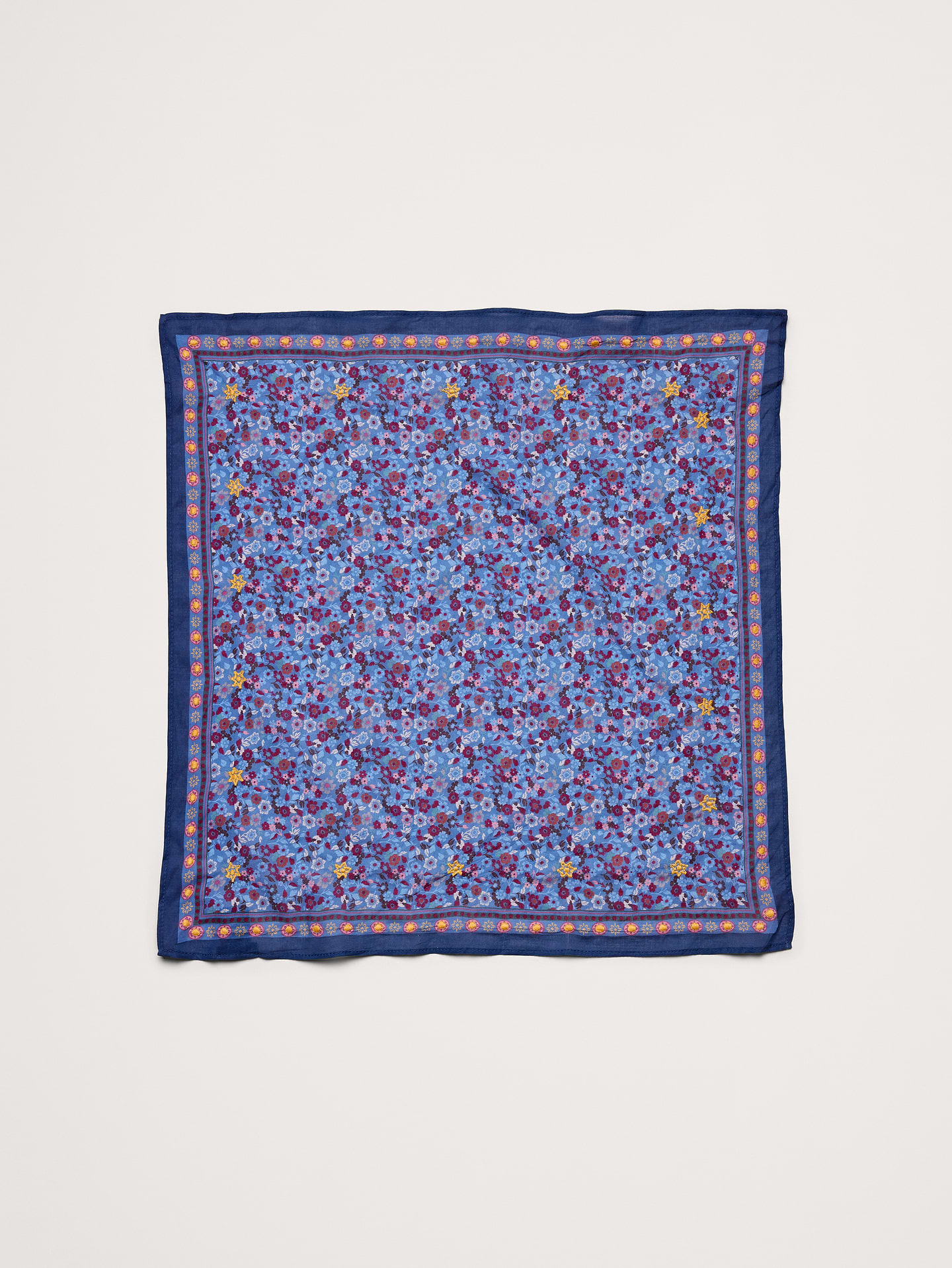 Image 1 of 4, Handmade in India, this cotton scarf has embroidered accents., Vismaya: Handcrafted scarves and more designed in Los Angeles, made in India. Family-run since 2007., Product #828670