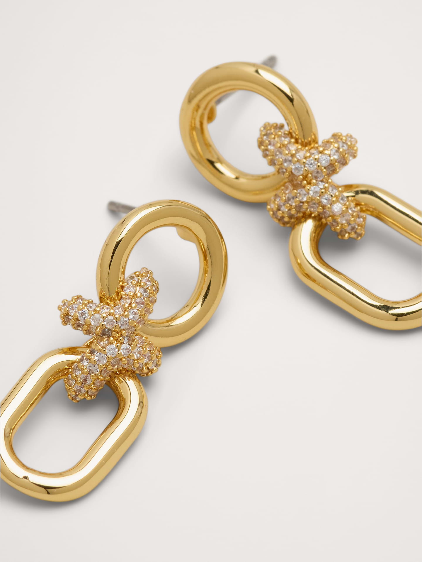Image 2 of 2, Pavé Link Earrings