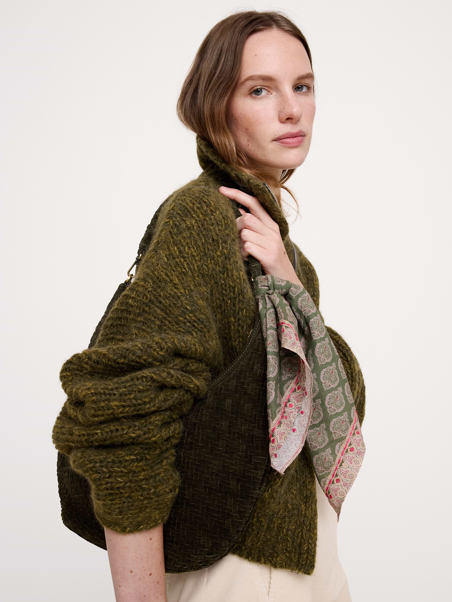 Image 2 of 8, Embroidered Cotton Scarf by Vismaya