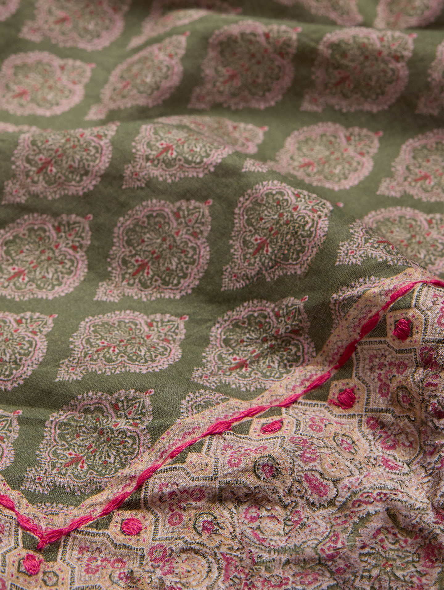 Image 3 of 8, Embroidered Cotton Scarf by Vismaya