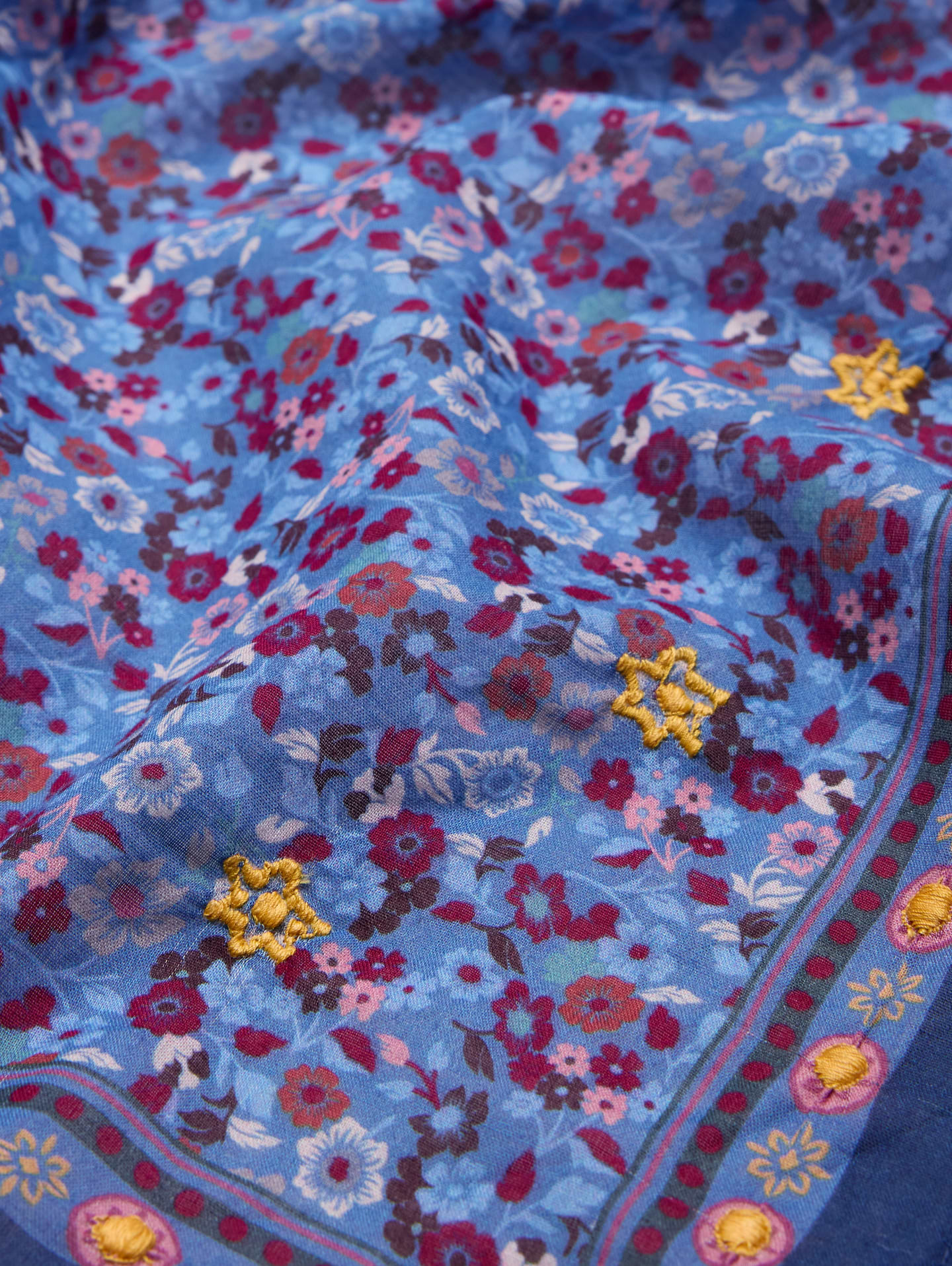 Image 4 of 4, Embroidered Cotton Scarf by Vismaya