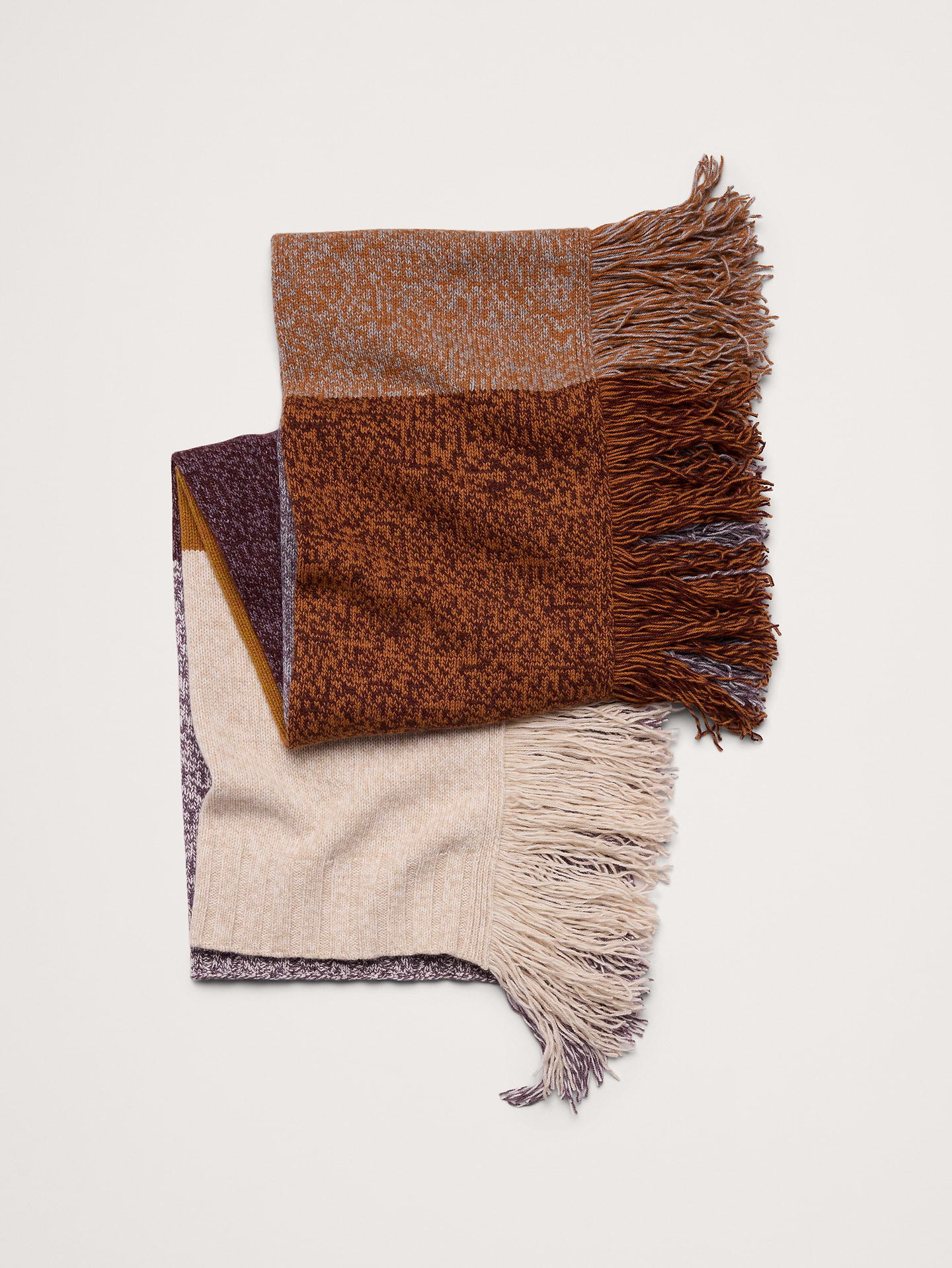 Image 1 of 3, We crafted this scarf from a blend of beautifully warm Merino wool and soft cotton, adding fringe and a cape for a modern take on layering., Product #906520