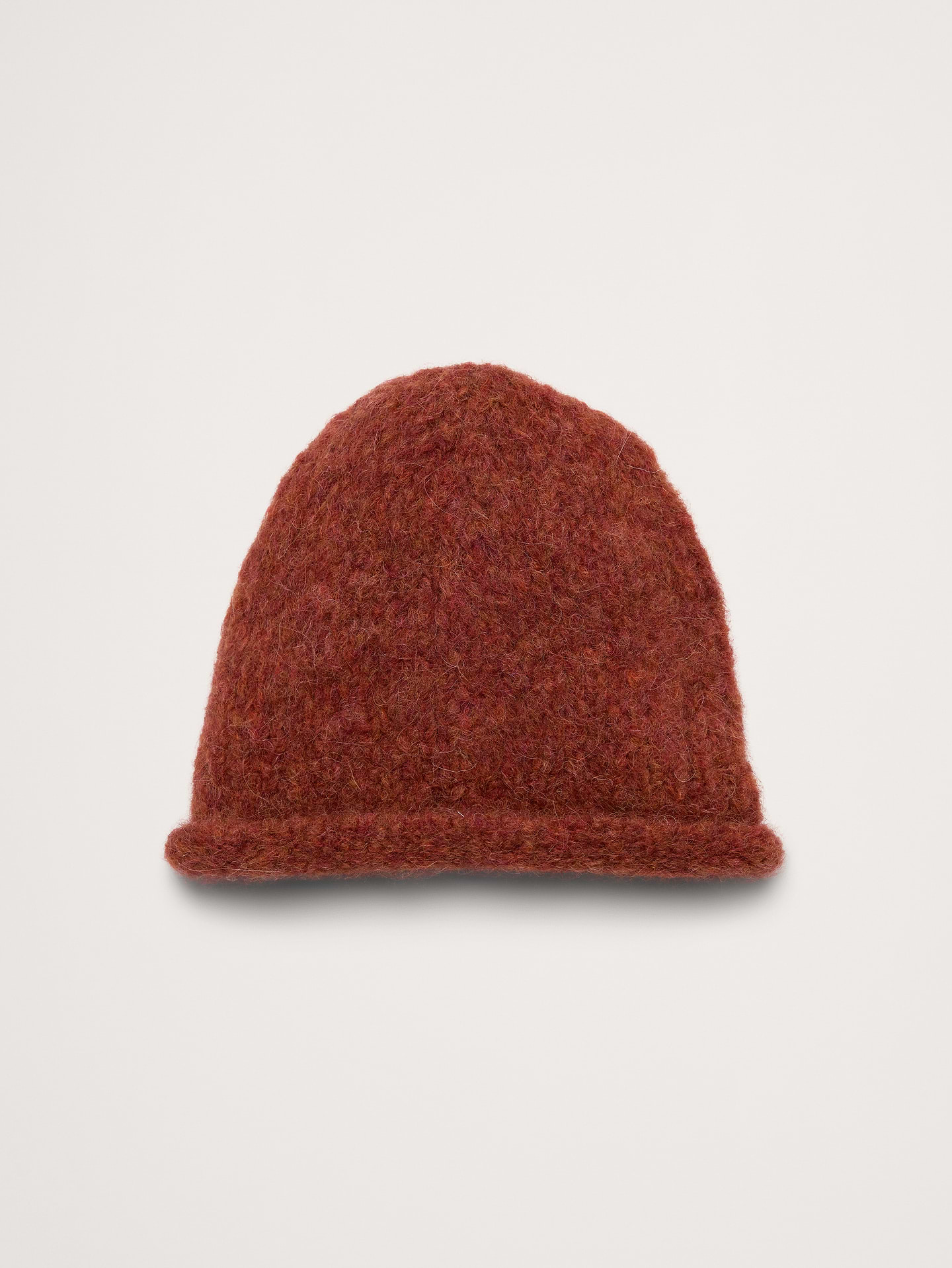 Image 1 of 4, Our take on the season's rolled beanie styles, this one is knitted from a soft, warm and slightly fuzzy blend of alpaca wool., Fabric from Italy's Pinori Filati mill., Product #906509