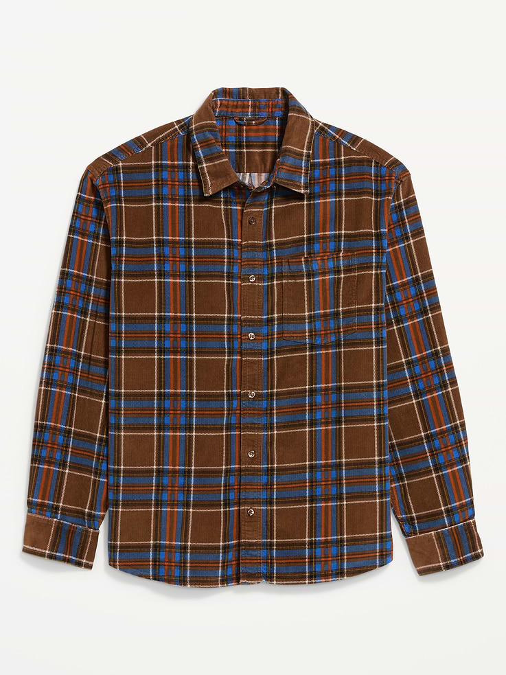 Image 4 of 4, Loose Fit Long-Sleeve Corduroy Shirt