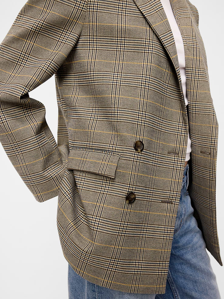 Image 5 of 6, Oversized Twill Double-Breasted Blazer