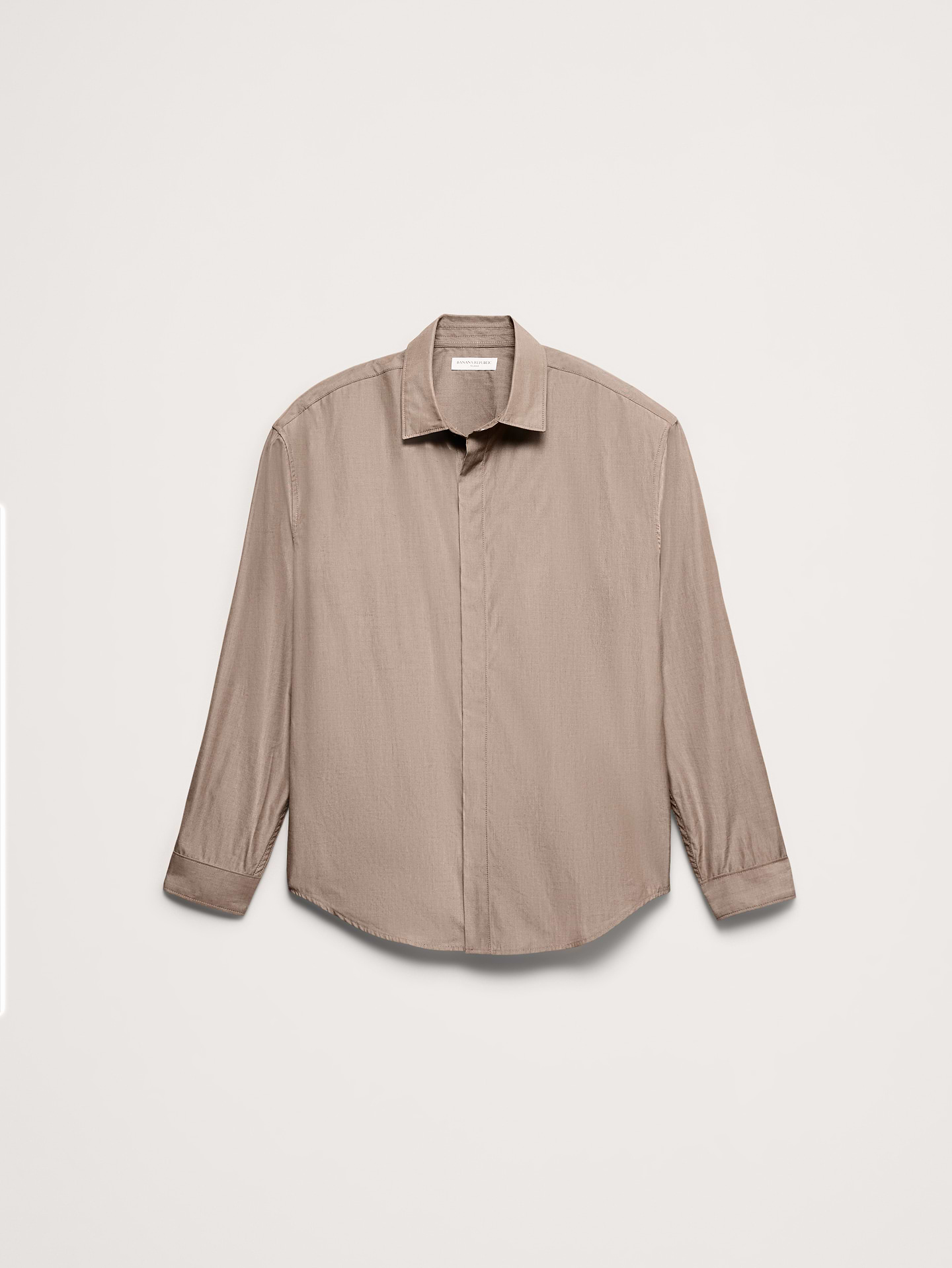 Image 2 of 2, Relaxed-Fit Cotton Poplin Tuxedo Shirt