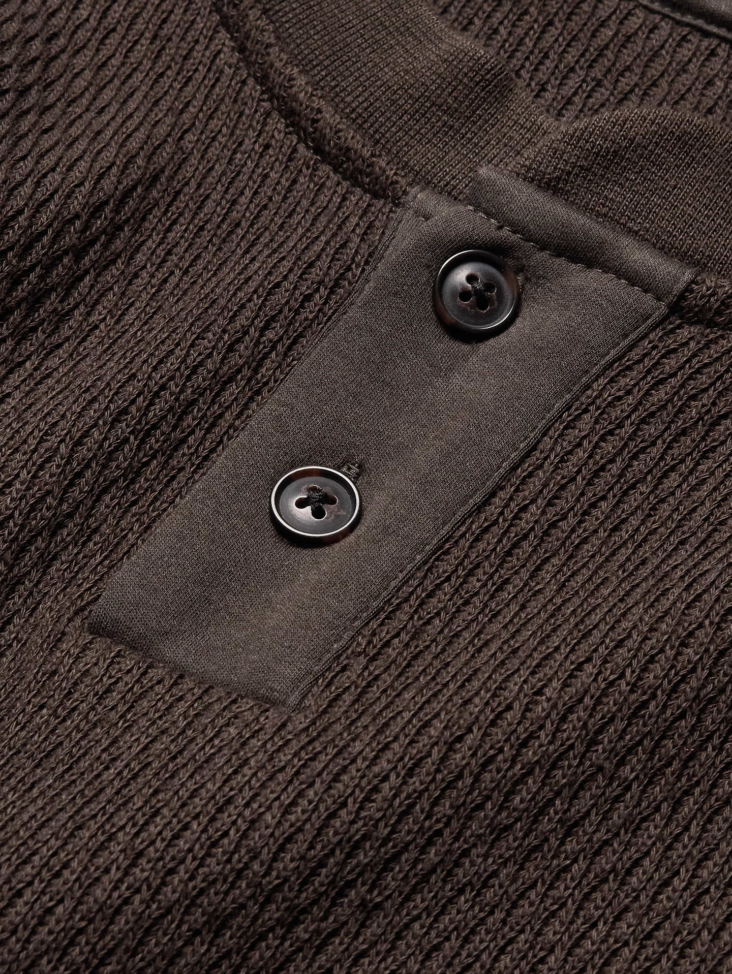 Image 5 of 5, Alpine Thermal Henley Almond-Stitch T-Shirt