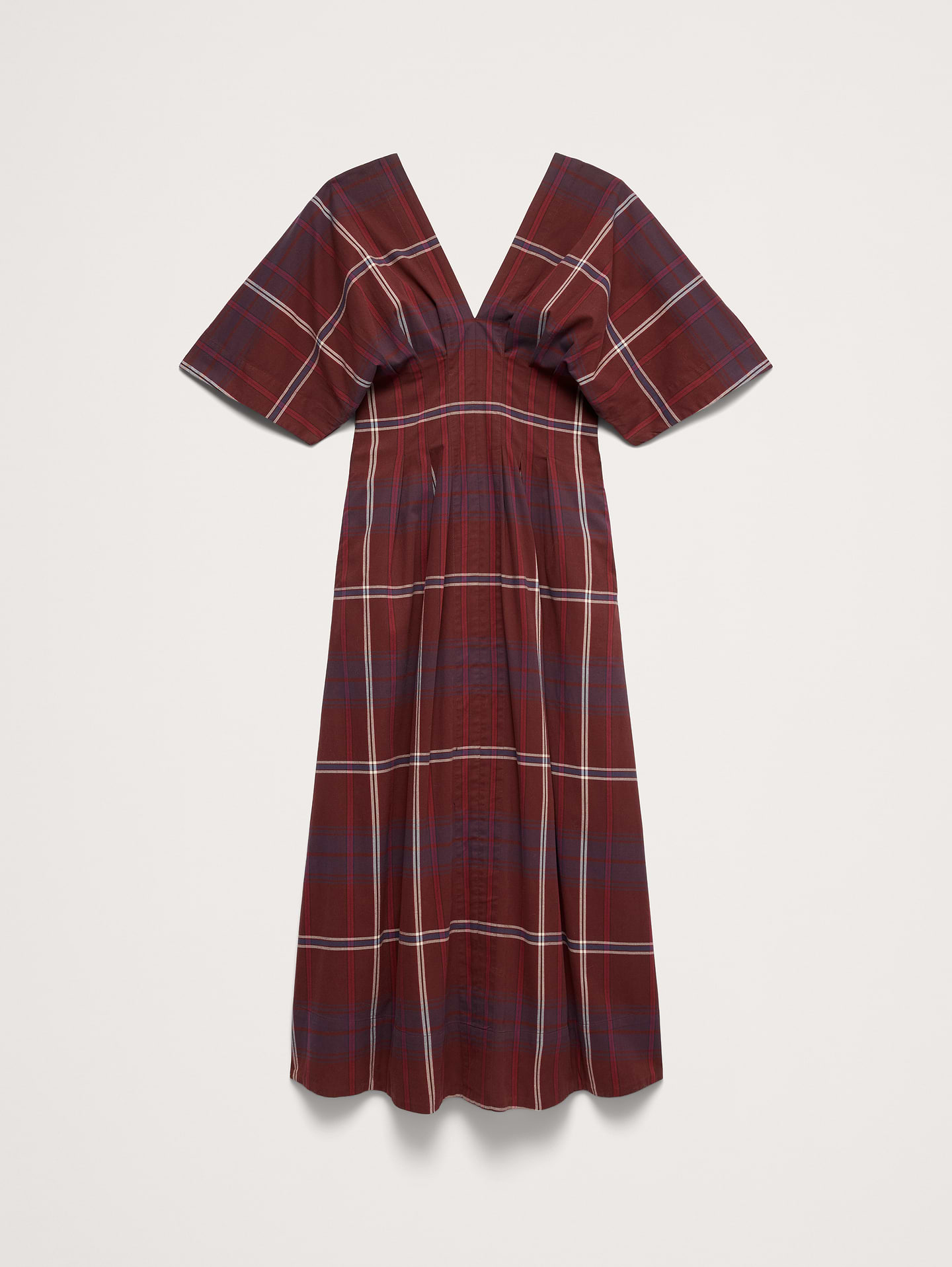 Image 5 of 5, Stretch-Cotton Pleated Maxi Dress