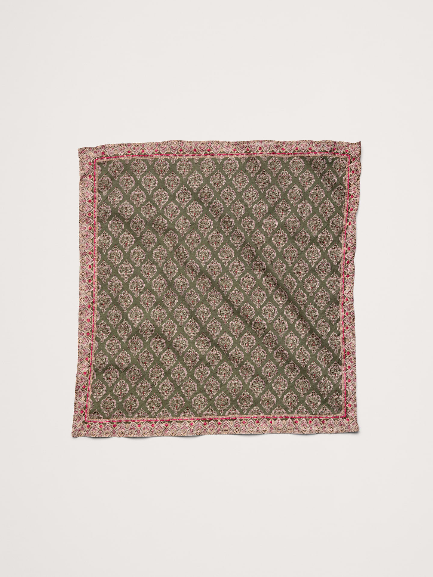 Image 1 of 8, Handmade in India, this cotton scarf has embroidered accents., Vismaya: Handcrafted scarves and more designed in Los Angeles, made in India. Family-run since 2007., Product #828670