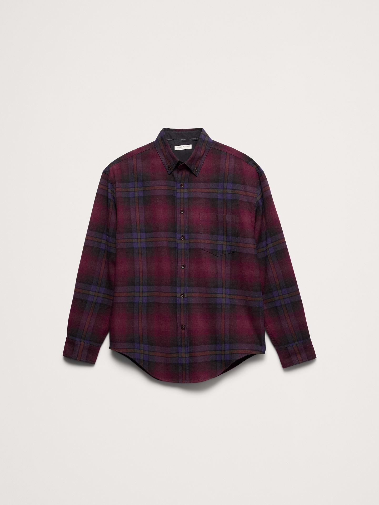 Image 2 of 3, Relaxed-Fit Wool-Blend Plaid Overshirt