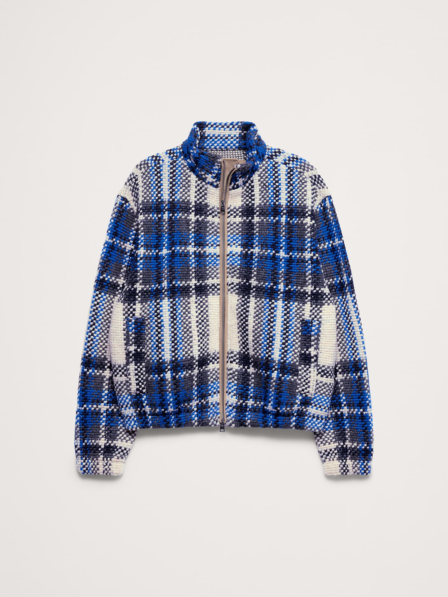 Image 5 of 8, Brushed Plaid Track Jacket