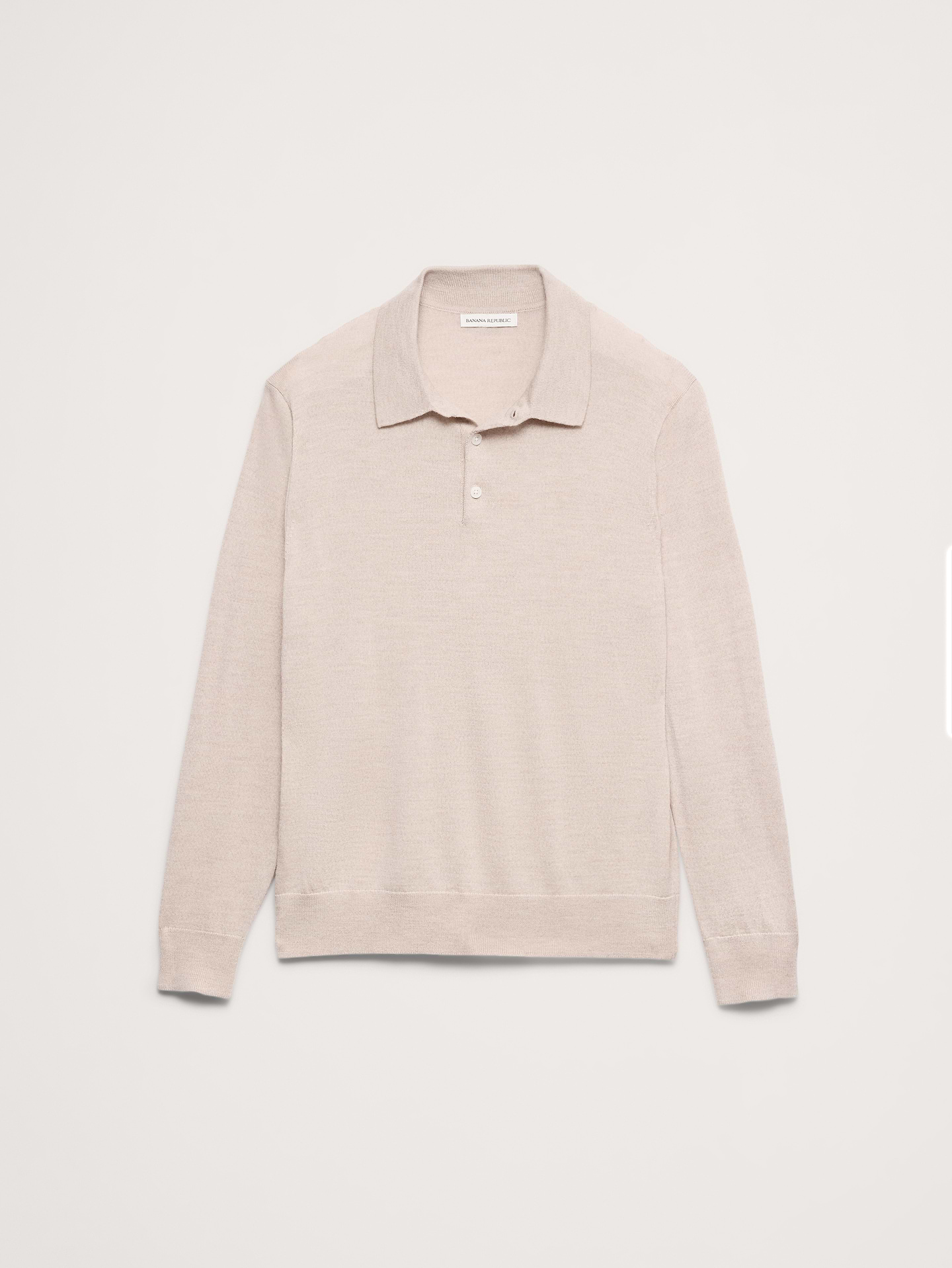 Image 5 of 5, Merino Long-Sleeve Sweater Polo