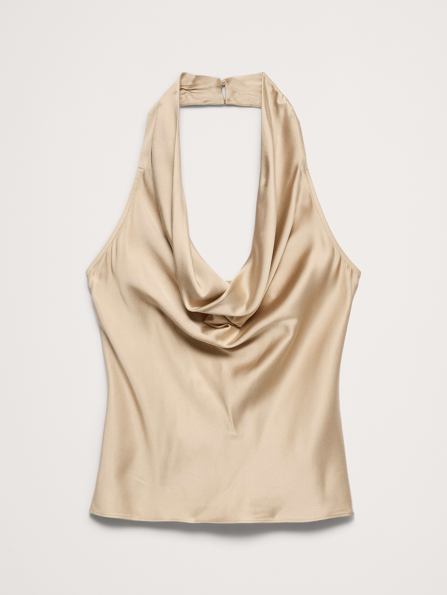 Image 4 of 7, Stretch-Satin Cowl-Neck Halter Top