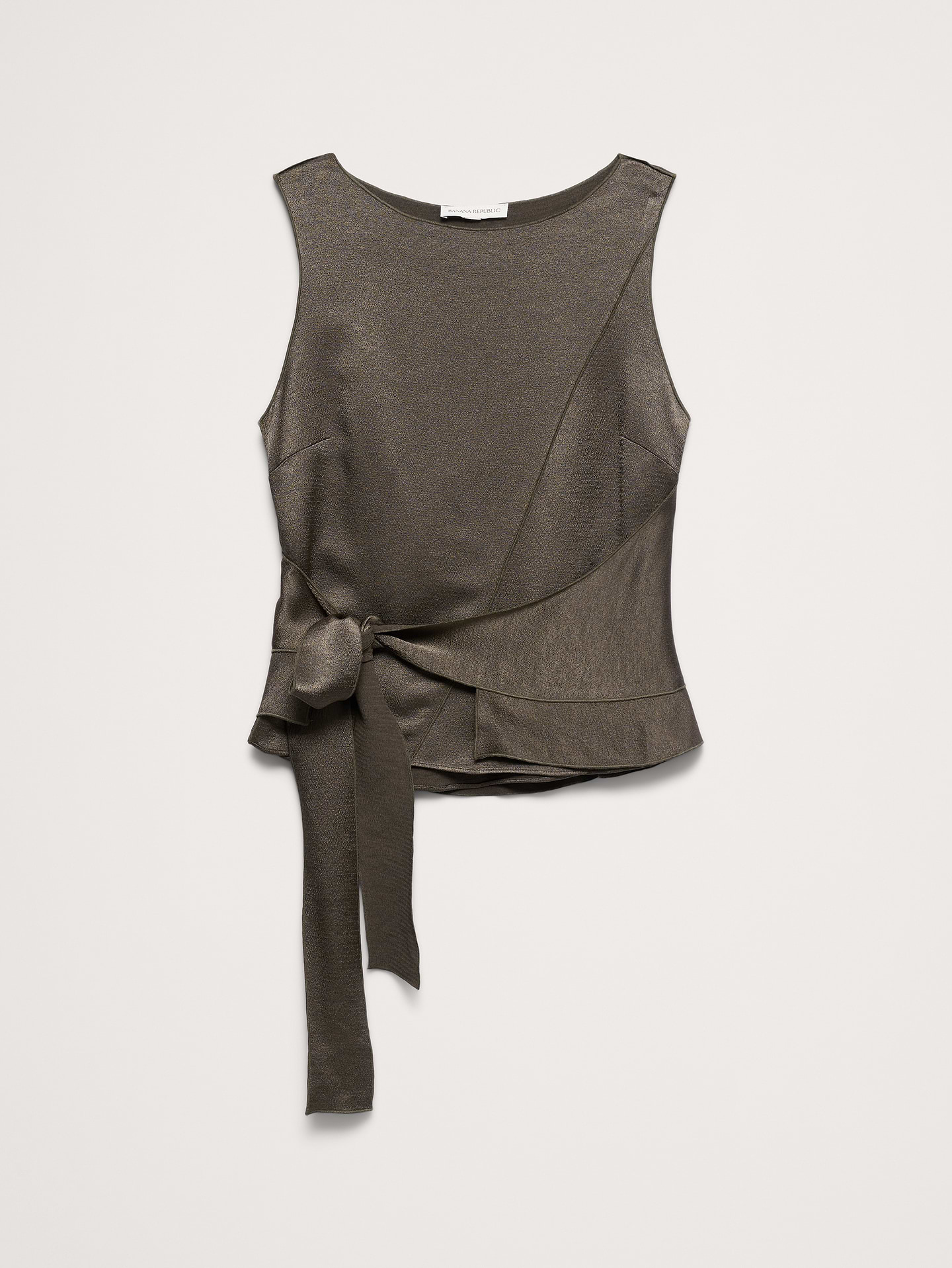 Image 5 de 8, Camisole nouée sur le devant en satin martelé