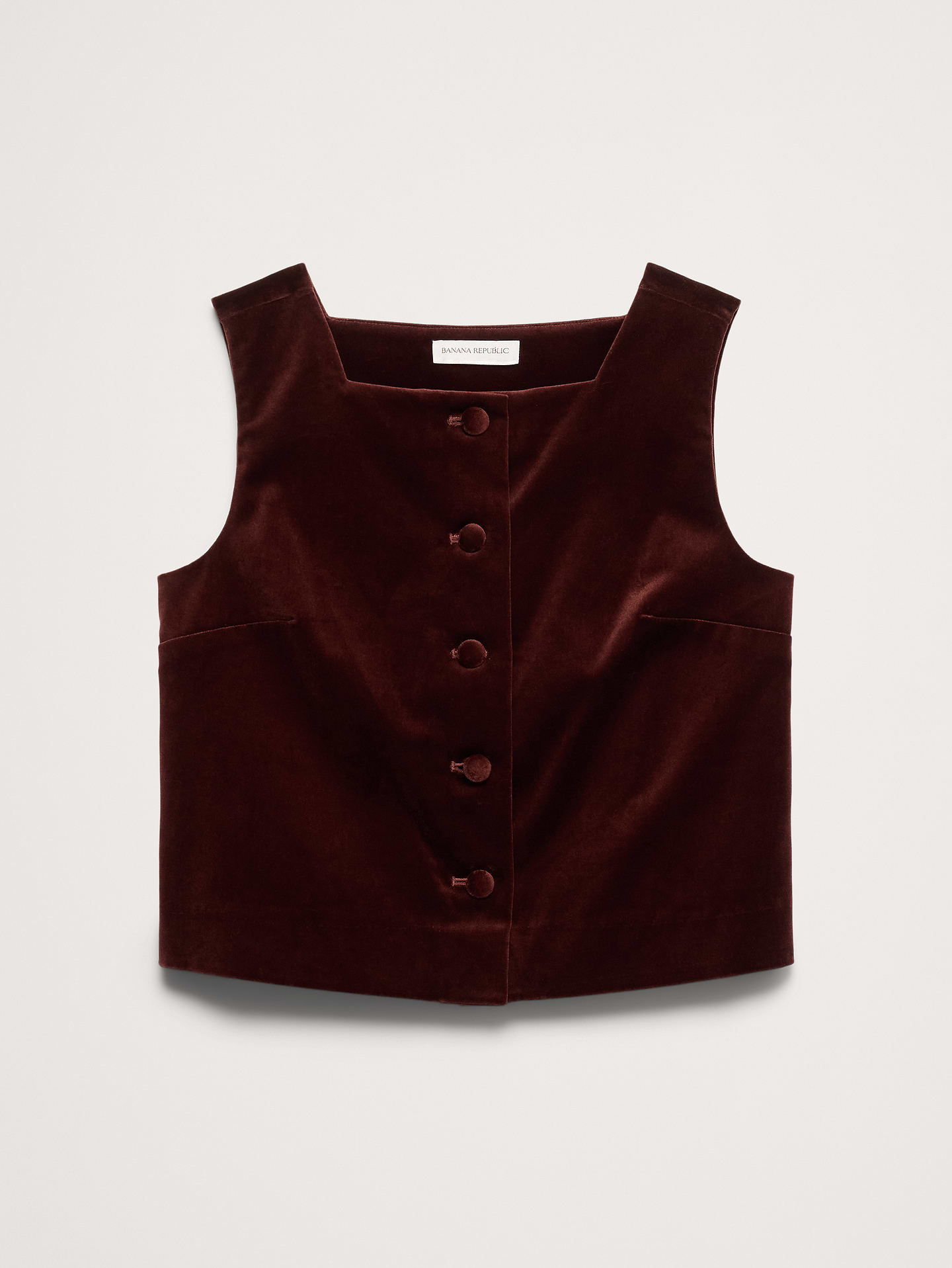 Image Buten Velvet Button-Front Tank | Banana Republic