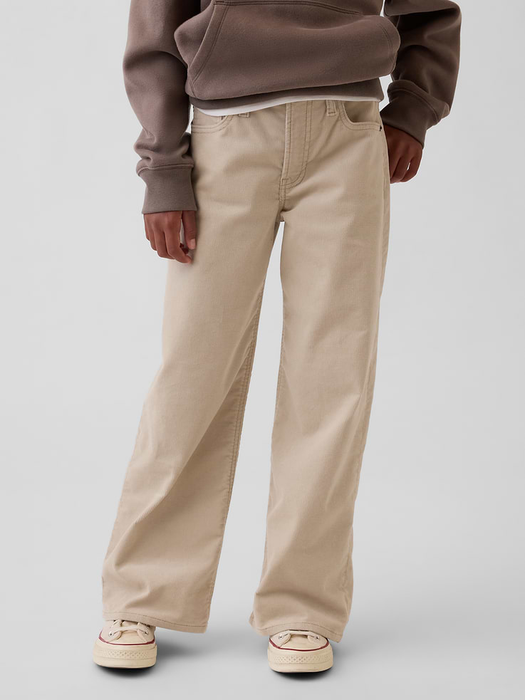 Image 3 of 6, Kids Low Rise Corduroy Stride Wide-Leg Jeans