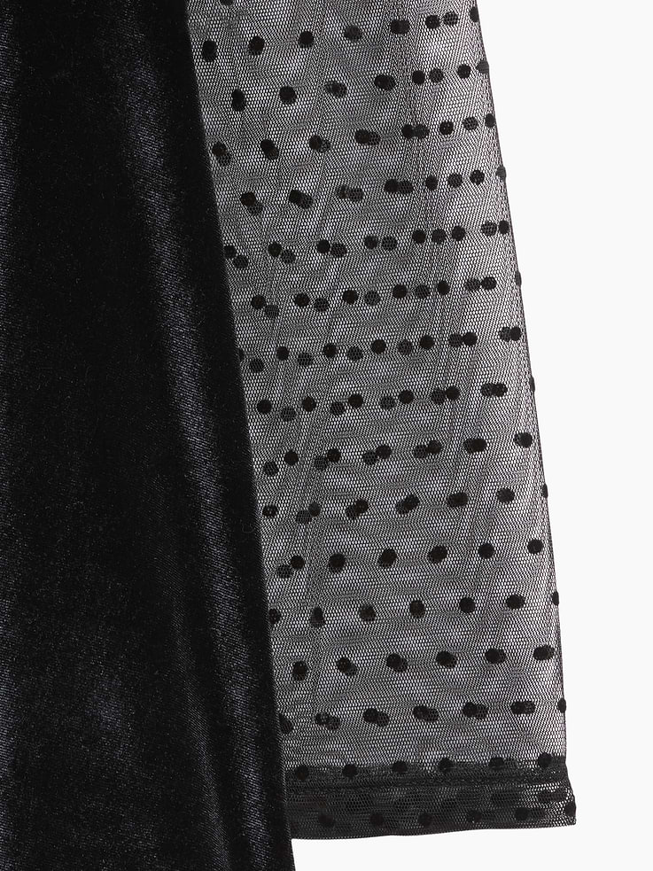 Image 5 de 5, Robe en matières mixtes à encolure carrée pour Enfant
