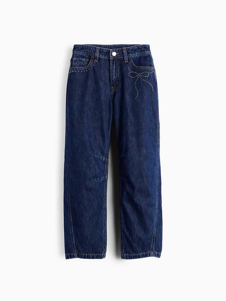 Image 2 de 6, Jean coupe baril à taille haute et boucle décorative pour Enfant